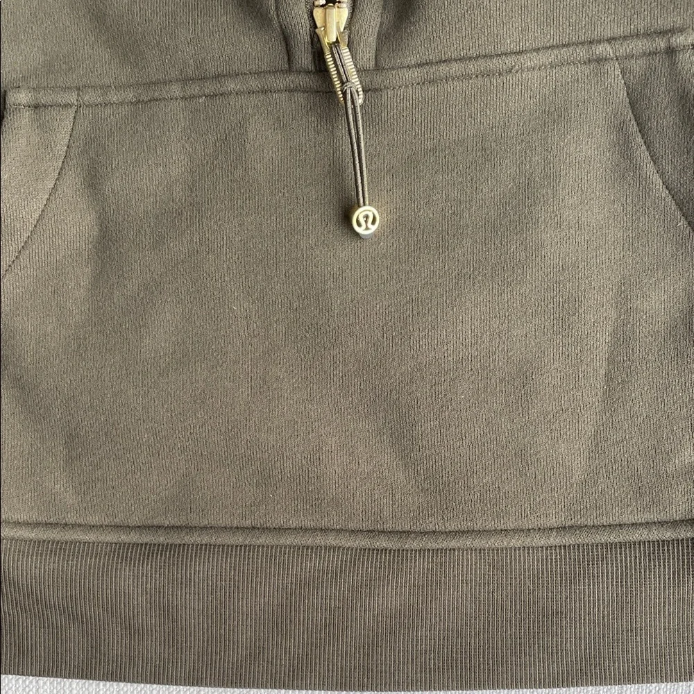 NWT Lululemon Scuba Oversized Half-Zip Hoodie - olive brown/ gold - M/L